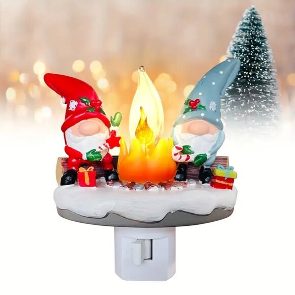 Gnomes around campfire night light - Picture 1 of 2